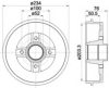 HELLA 8DT 355 301-401 Brake Drum